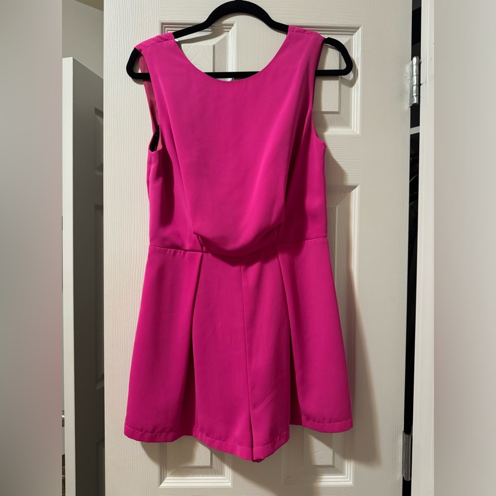 Hot Pink Top Shop Lace Romper